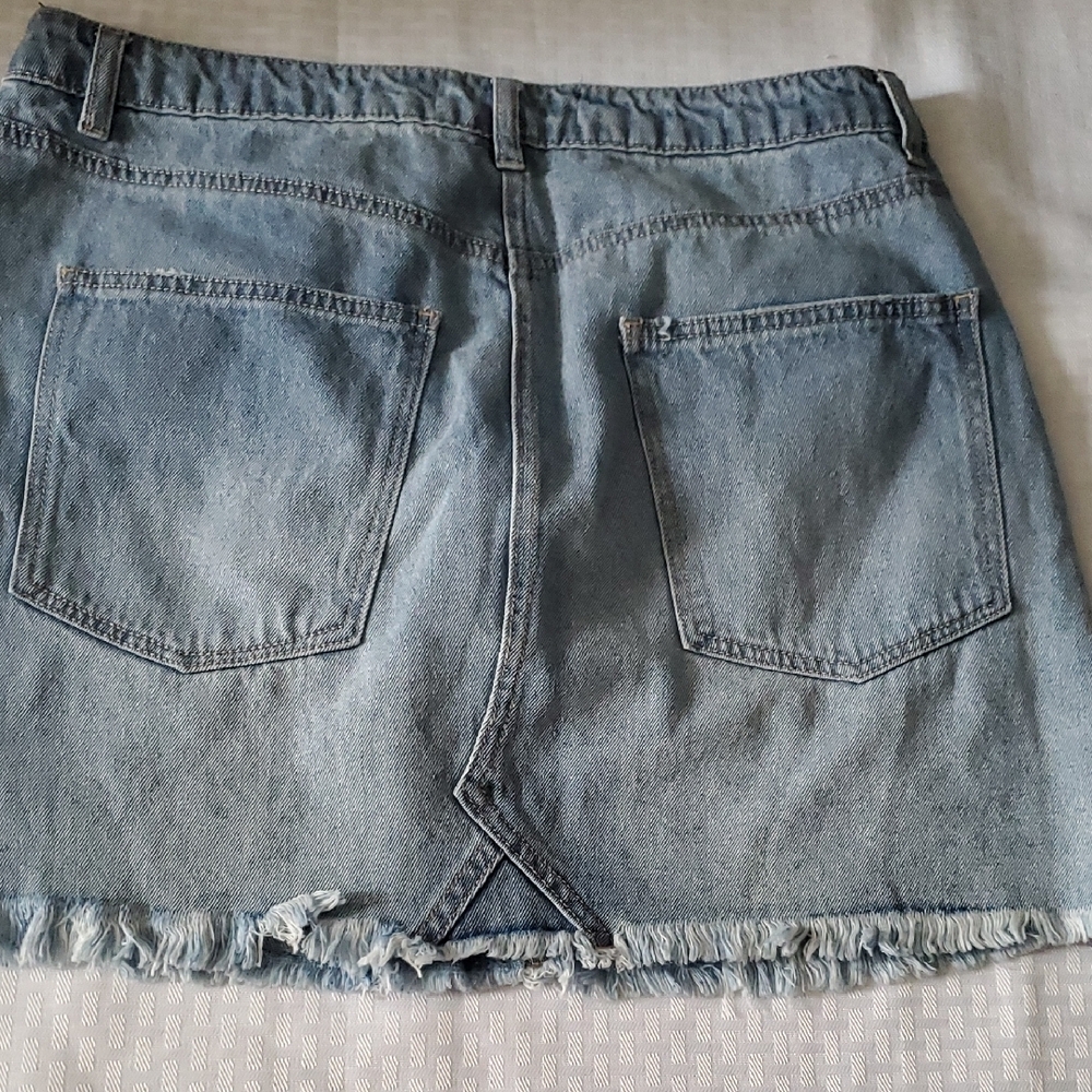 Indigo Rising Blue Mini Distresed Pencil Skirt for Casual Wear - Picture 6 of 11